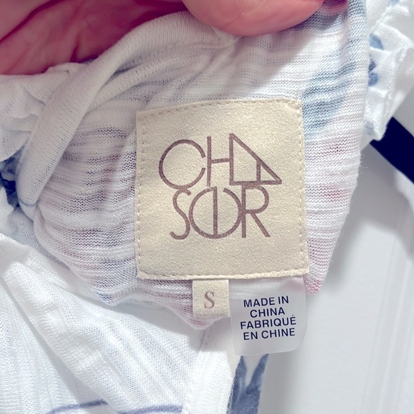 Chaser x Revolve Tank Top Slub Jersey Deep Ruffle V Back cottagecore floral 90s - Picture 8 of 10